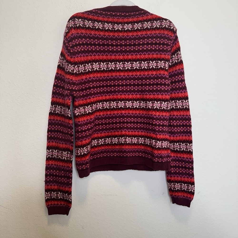 Vintage St Johns Bay Womens Fair Isle Pullover Sweater Pink Size Med Lamswool - Picture 4 of 4